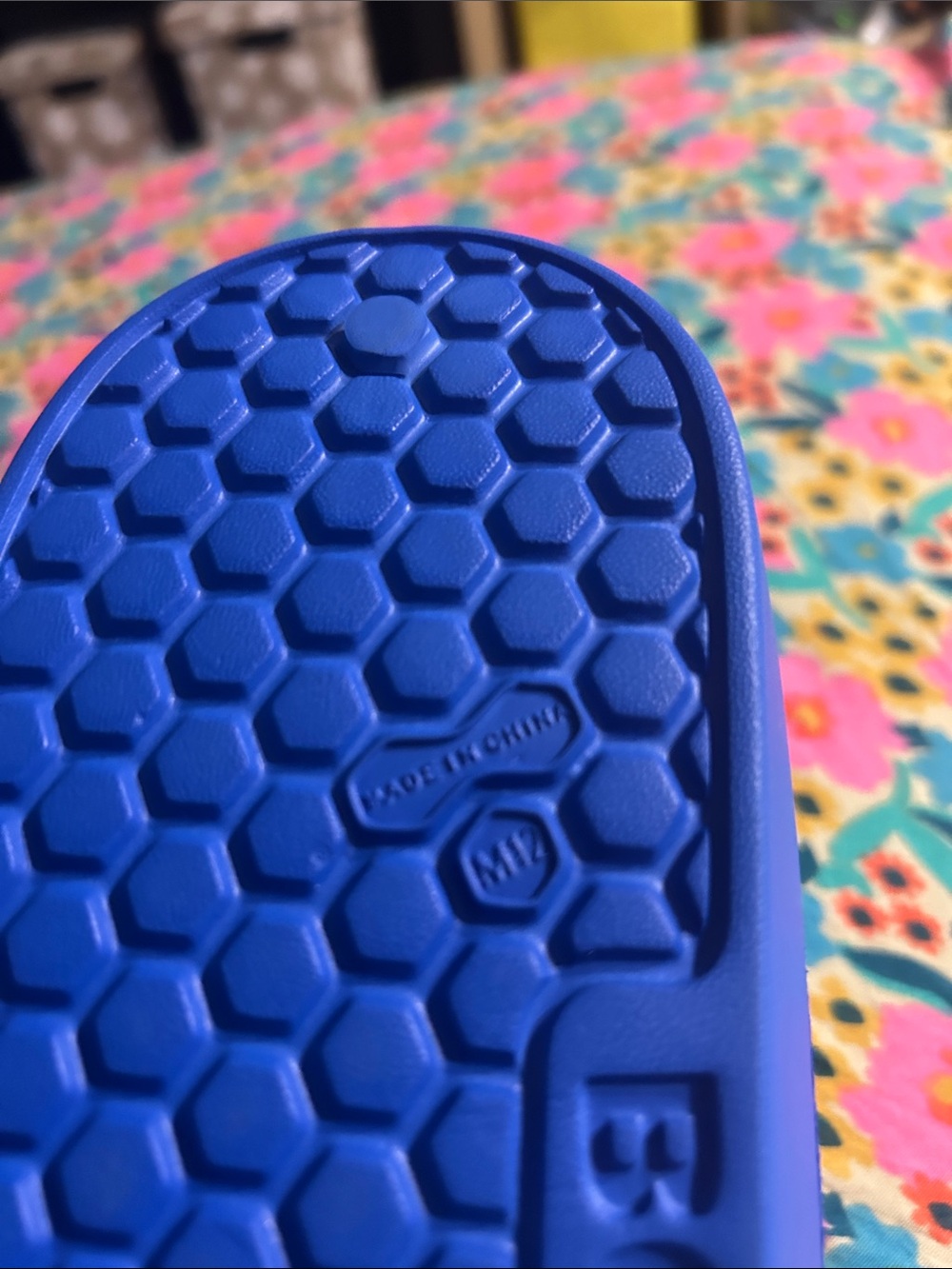 Electric Blue Slide Sandals Bombas Friday Sandals - Picture 5 of 8